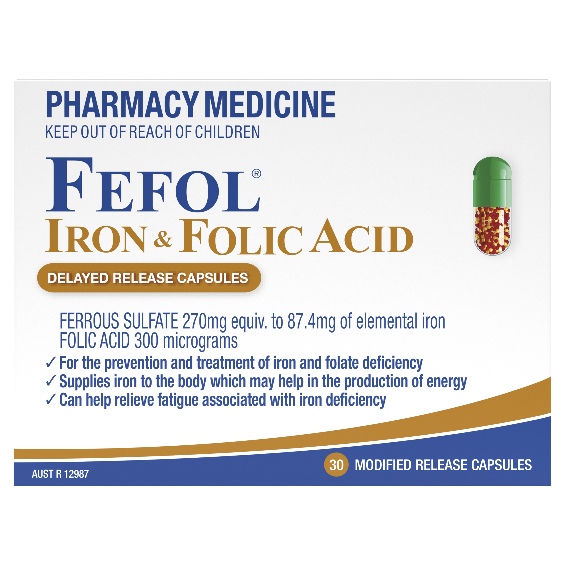 FEFOL IRON & FOLIC ACID CAPSULES 30s